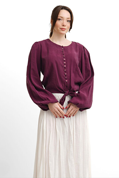 salisburys Γυναικείο πουκάμισο Molly Nelly με μανίκια μπαλόνι που δένονται