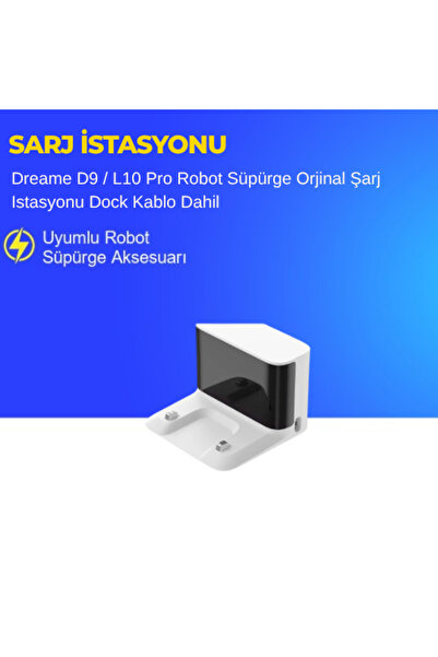 ümit maker Dreame D9 / L10 Pro Robot Süpürge Orjinal Şarj Istasyonu Dock Kabl...