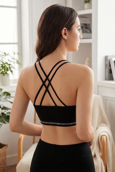 Hepsine Rakip Γυναικείο αθλητικό μπουστιέ με χιαστί κορδόνια στην πλάτη και α...