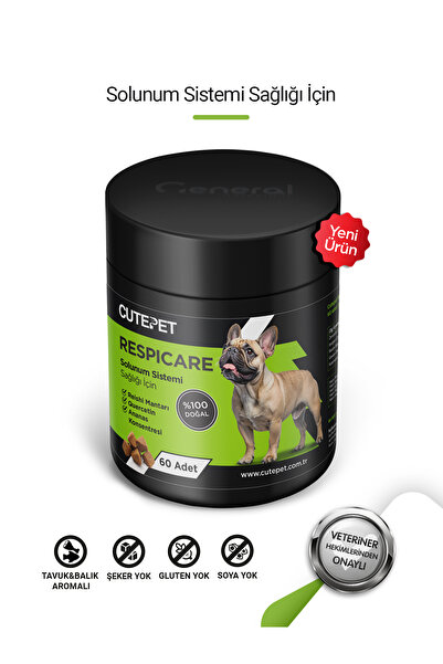 CutePet Respicare Köpek Solunum Sistemi Sağlığı İçin Ödül Maması Formunda Çiğ...
