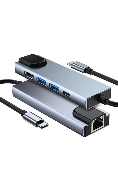 Winex Mobile Winex 5in1 Type-C to HDMI 2xUsbA 3.0 Ethernet Hub Port 100W Adap...
