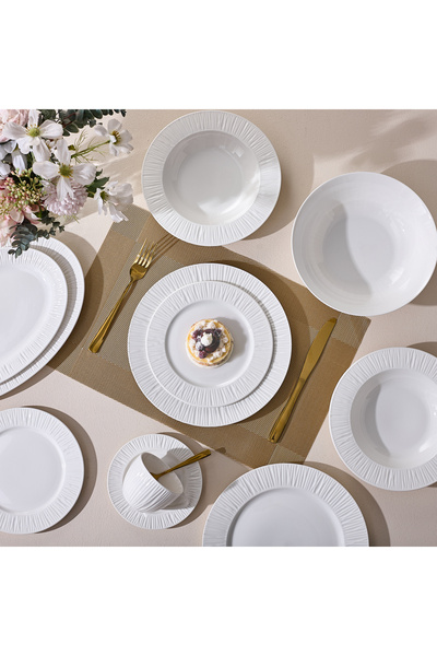 Malooki Σερβίτσιο φαγητού 40 τεμαχίων  "Sun ", πορσελάνη - Σετ πιάτων για 12 ...