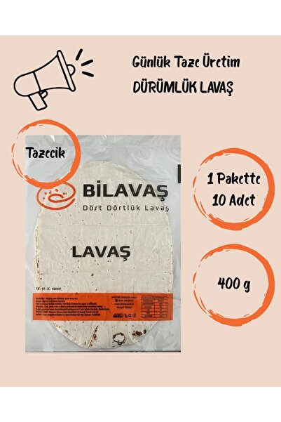 BİLAVAŞ ÇOK PİŞMİŞ DÜRÜMLÜK LAVAŞ (10'LU)