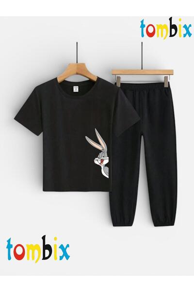 tombix SET TRICOU ȘI PANTALONI DE TRENING CU IMPRIMEU IEPURE YANDAN (PANTALON...