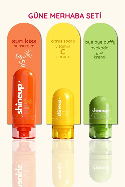 shineup Sun Kiss Güneş Koruyucu Krem SPF SPF50+ ve Citrus Spark Vitamin C Ser...