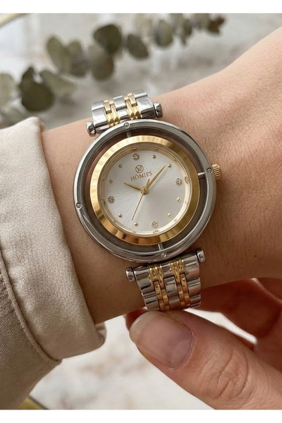 Homies Women's Gold Silver Metal Cord Stone Detailed Wristwatch with 2 Years ...