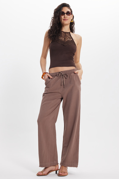 Tudors Παντελόνι - Καφέ - Basic