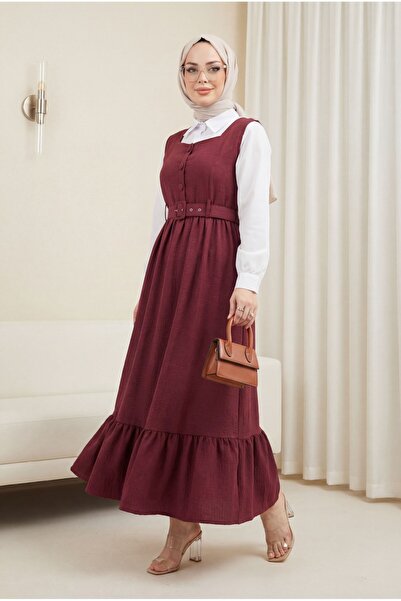 HİJABAYA Φόρεμα Gilet με κουμπιά στο επάνω μέρος, βολάν στο κάτω μέρος και ζώ...