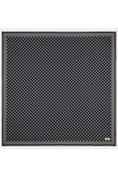 Vakko Twill Silk Shawl - Special Series - Black Ecru