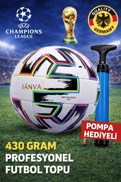 Janva Uefa Şampiyonlar Ligi Özel Tasarım Futbol Topu 420 gram Lazer Kesim Maç...