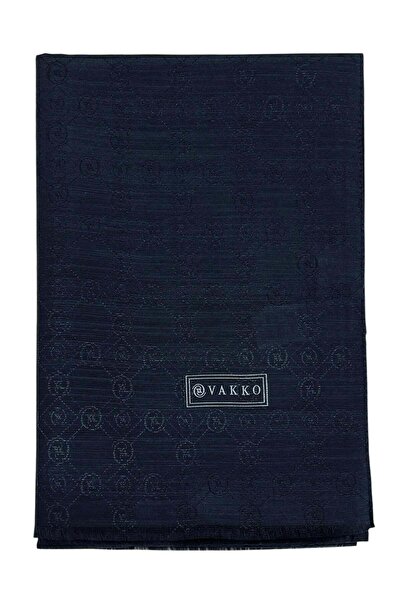 Vakko Cotton Silk Shawl - New Hologram - Dark Navy Blue