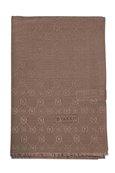 Vakko Cotton Silk Shawl - New Hologram - Caramel