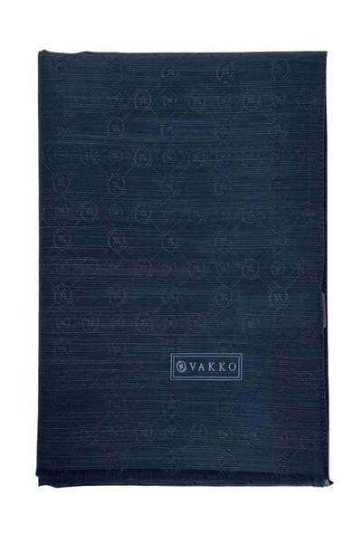 Vakko Cotton Silk Shawl - New Hologram - Navy Blue