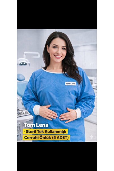 Tom Lena Tek Kullanımlık 5 'li Cerrahi Box Önlük Ultrasonıc Üretim XL