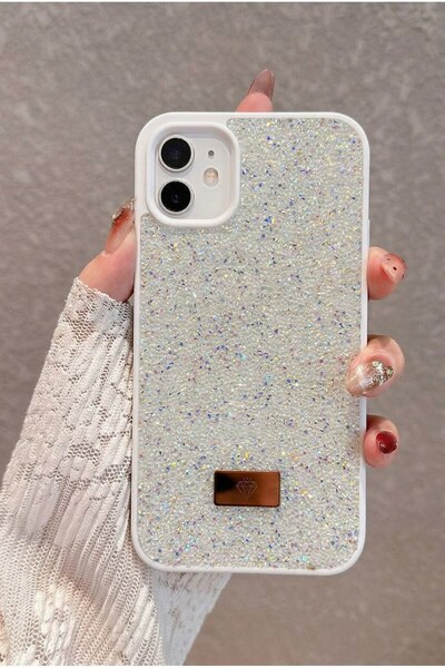 KVK PRİVACY iPhone 11 Uyumlu – Elmas Tasarımlı, Beyaz Taşlı, Işıltılı Pırlant...