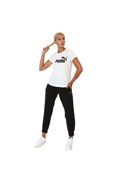 Puma Ess Logo Tee 24K Kadın Tshirt - Beyaz - XS