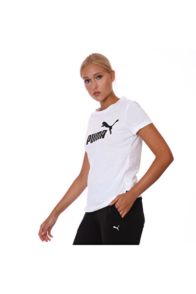 Puma Ess Logo Tee 24K Kadın Tshirt - Beyaz - XS