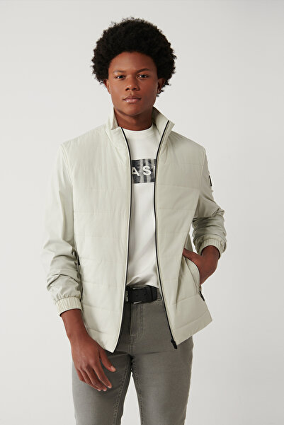 Avva Herren-Mantel mit Steinkragen und Reflektordruck, flexibel, wasserabweis...