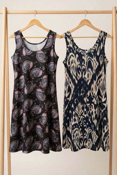 COTENCONCEPT 2 τεμάχια άνετο φόρεμα σε γραμμή Α με Ρευστή εφαρμογή χοντρές τι...