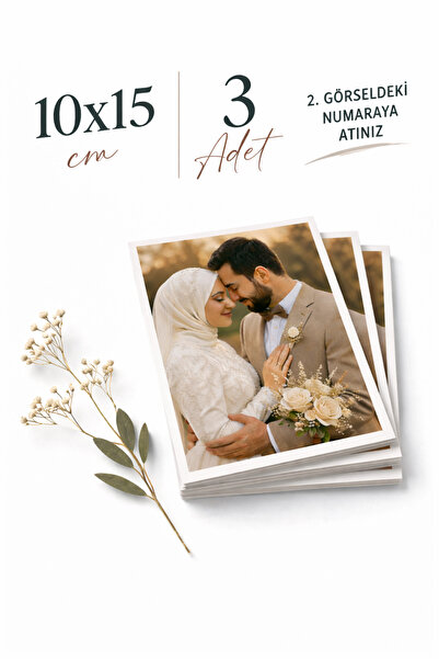 HAMŞO Tek Fotoğraf Baskı 3 Adet 10x15cm Solmayan Fotoğraf Kağıdına