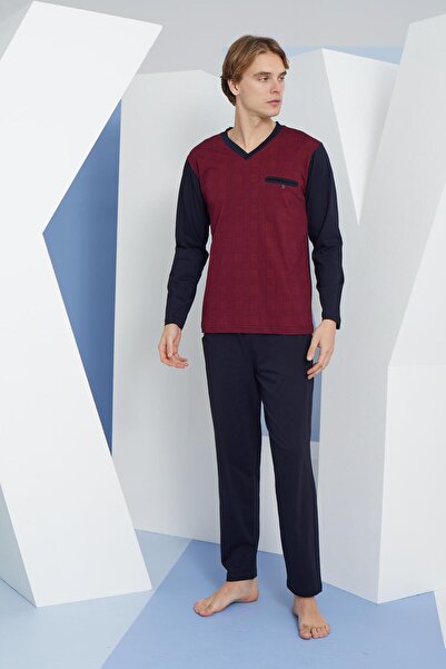 KLY 9260 Men's V-Neck Long Sleeve Pajama Set