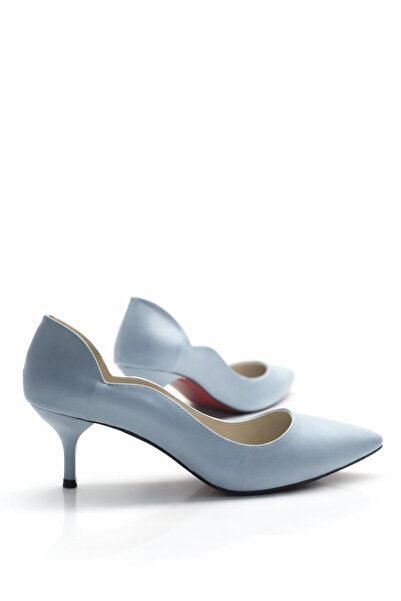 HAYYSHOES LYRA Bebe Mavi Mat Love Stiletto Topuklu Ayakkabı 5 Cm