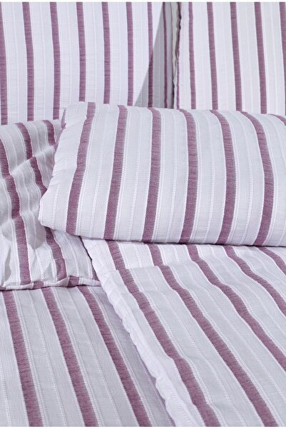 NazeninHome Σετ Παπλωματοθήκης PureYarn με Φυσικό Βαμμένο Νήμα, Μονό, 100% Βα...