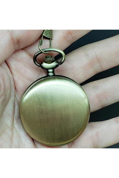 hediyesahibi Kişiye Özel Retro Gold Vintage Renkli Köstekli Cep Saati