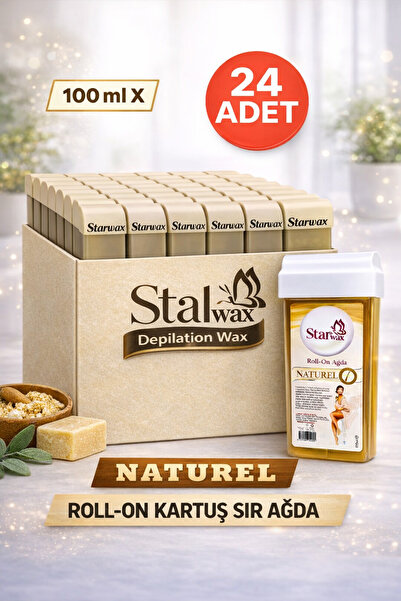 STARWAX Roll On Kartuş Sir Ağda | Natürel | Tüm Ciltler İçin | 24l'u Paket (2...