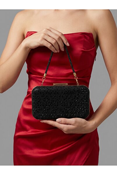 Biçanta Μαύρο Χρώμα Κρυστάλλινο Γυναικείο Βραδινό Φόρεμα Τσάντα Γάμου Αρραβών...