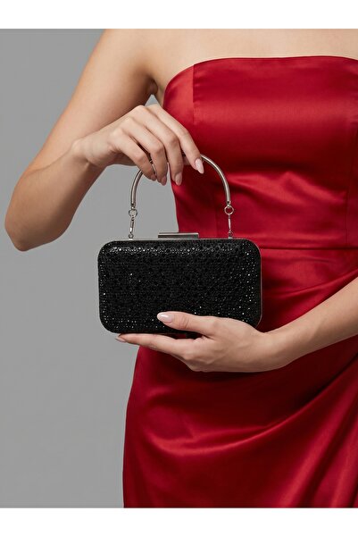 Biçanta Μαύρο Χρώμα Κρυστάλλινο Γυναικείο Βραδινό Φόρεμα Τσάντα Γάμου Αρραβών...