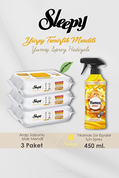 Sleepy 300 Adet Arap Sabunlu Havlu, Hanımeli Oda Kokusu