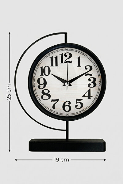 Frapan Home GLX Metal Dekoratif Masa Saati Sessiz Mekanizmalı Modern Tasarım 25x7x19 cm Ev ve Ofis Saati
