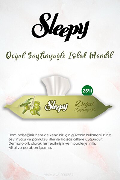 Sleepy 20 AL 18 ÖDE Sleepy Doğal Zeytinyağlı Islak Mendil 25'li ve ROSIE