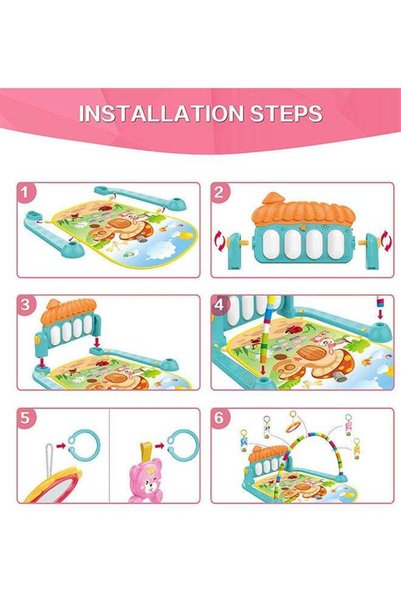 huanger Music Lighting Portable Lightweight Soft Comfortable Piano Gym Fitness Mat For Baby