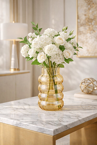 ANGDESİGN Διακοσμητικό γυάλινο βάζο Celine Bal-19 εκ. •• Διακόσμηση σπιτιού Μ...