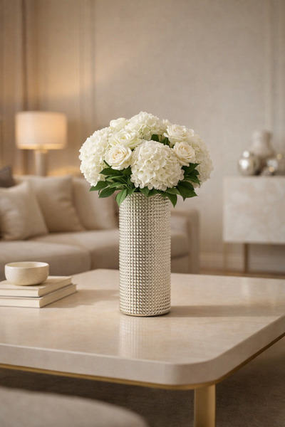 ANGDESİGN Κρυστάλλινο Βάζο ΑΣΗΜΕΝΙΟ ΕΠΙΚΑΛΥΜΜΕΝΟ •• Διακόσμηση Σπιτιού Μοντέρ...