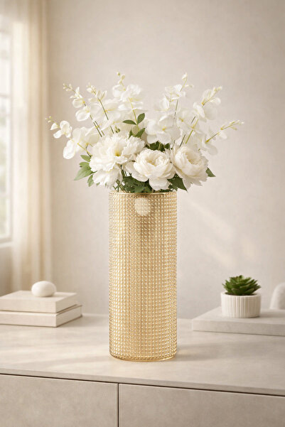 ANGDESİGN Κρυστάλλινο Βάζο Μέλι-30εκ •• Διακόσμηση Σπιτιού Μοντέρνο Βάζο Πολυ...