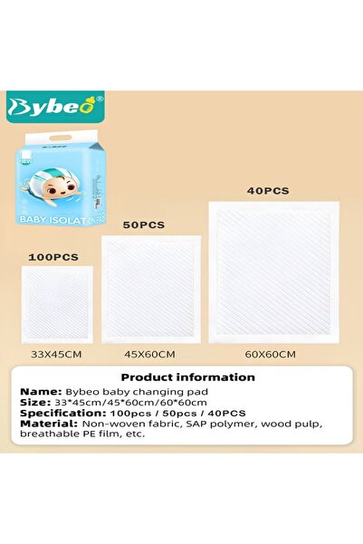BYBEO 100 Pieces Baby Disposable Changing Mats, Waterproof Changing Pads, Ult...