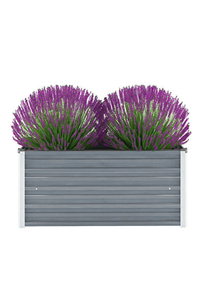vidaxl Garden Raised Bed Galvanised Steel 100x40x45 cm Grey