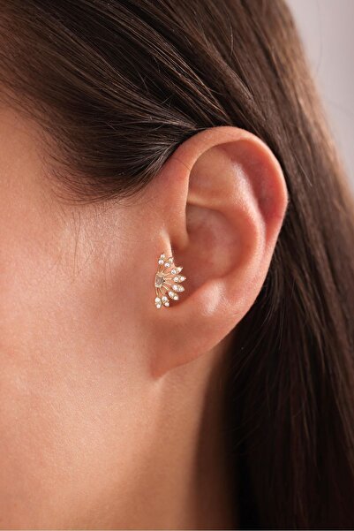 Gianfranco 14 Ayar Altın Taşlı Sunrise Tragus Küpe