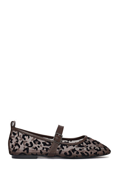 Derimod Kadın Kahverengi Leopar Desenli Kumaş Babet 26PFE49466F