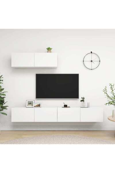 vidaxl TV Cabinets 3 pcs White Engineered Wood