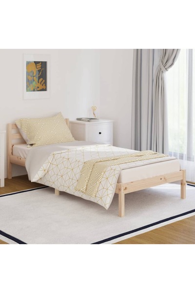 vidaxl Bed Frame without Mattress Solid Wood Pine 90x200cm