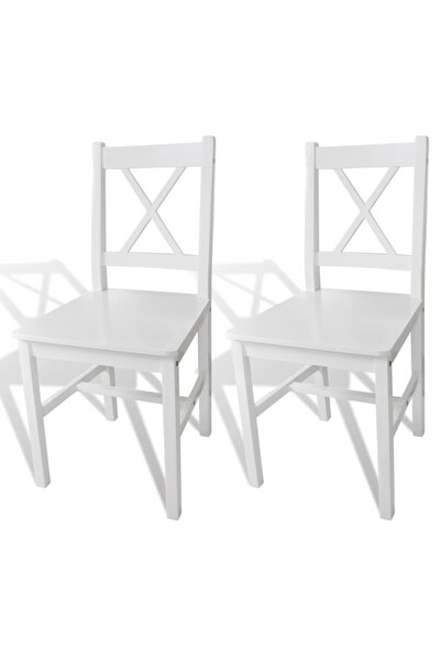 vidaxl Dining Chairs 2 pcs White Pinewood