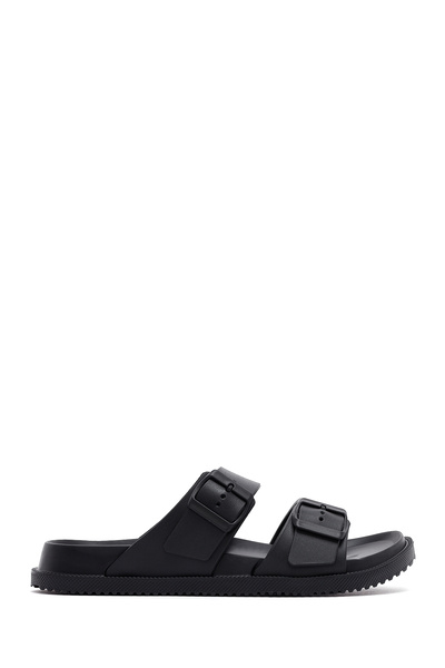 Derimod Ανδρικές μαύρες παντόφλες με διπλή πόρπη 26SFD6970PV