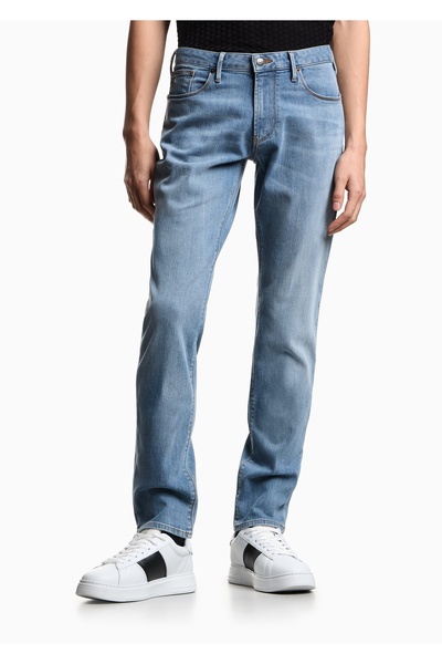 Emporio Armani Erkek Normal Bel Slim Fit Dar Paça Mavi1 Jeans