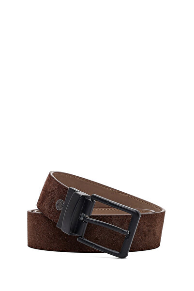 Derimod Men's Brown Suede Leather Belt 000A2D1307310