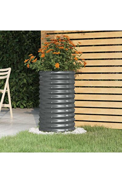 vidaxl Garden Planter Galvanised Steel 40x40x68 cm Anthracite