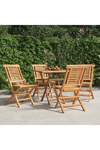 vidaxl Folding Garden Chairs 4 pcs 47x63x90 cm Solid Wood Teak